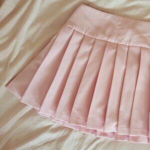 Pink Formal Pleated Skirt with Shorts